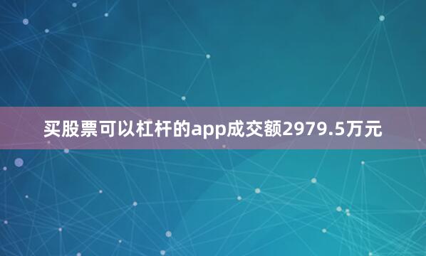 买股票可以杠杆的app成交额2979.5万元